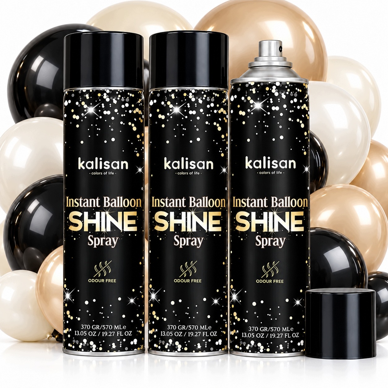 Leštidlo Na Balónky Sprej Kalisan Lesklé Balónky Set 3 x 570 ml