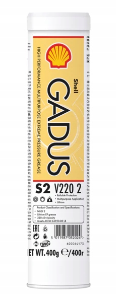Shell Gadus S2 V220 Smar litowy z dodatkami EP NLGI 2 / 400g