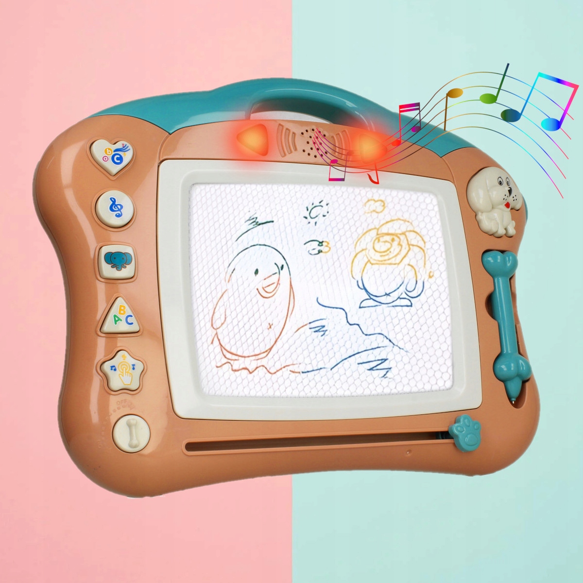 Duży ZNIKOPIS Tablica MAGNETYCZNA TABLET Kolor LED Szerokość produktu 38 cm