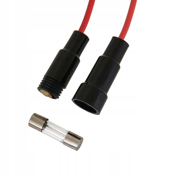 Gniazdo bezpiecznika szklanego 6x30mm - z przewodami - oprawa - uchwyt Producent bez marki