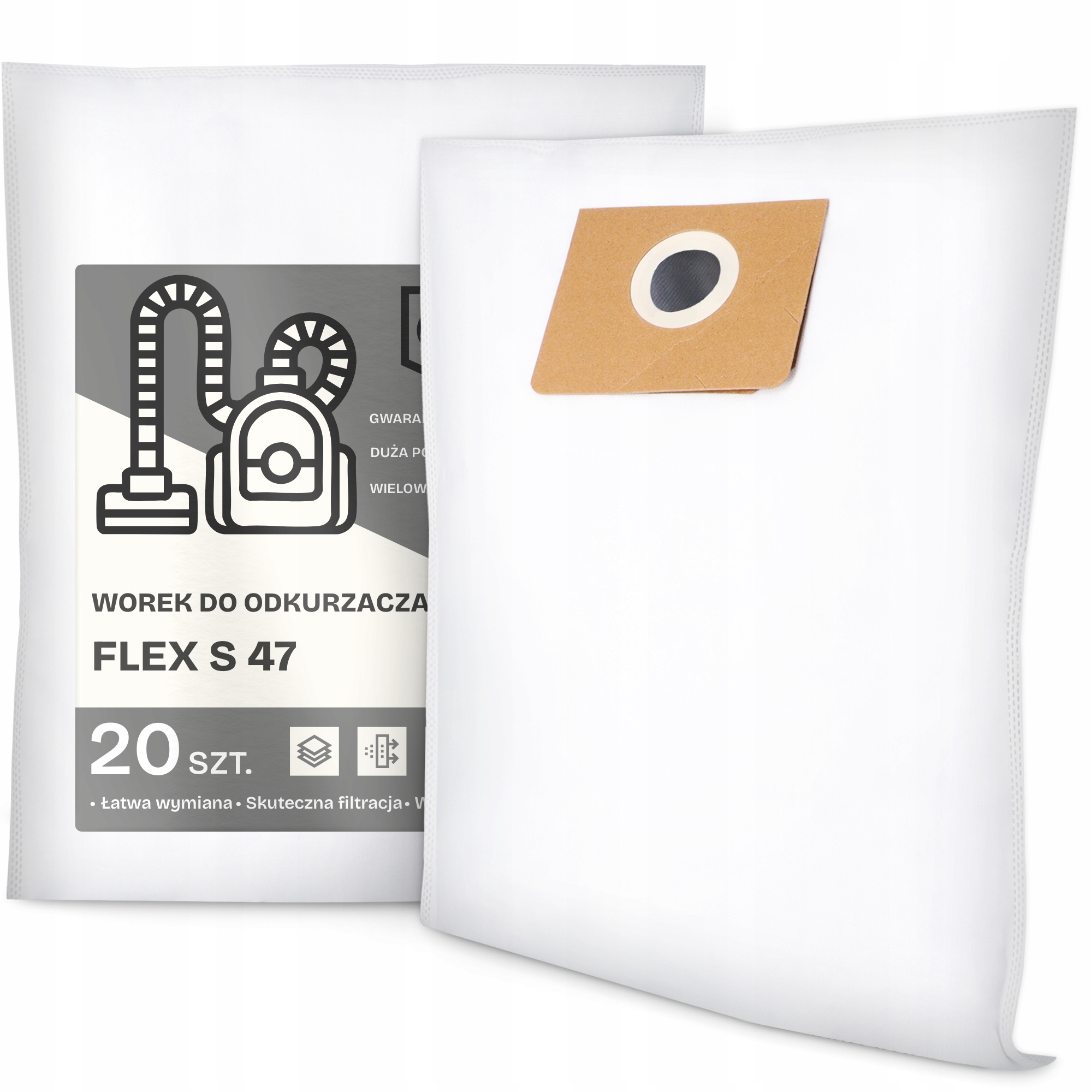 20x Worek do Odkurzacza Flex S 47 Syntetyczny Duży Mocny Torba Worki G9