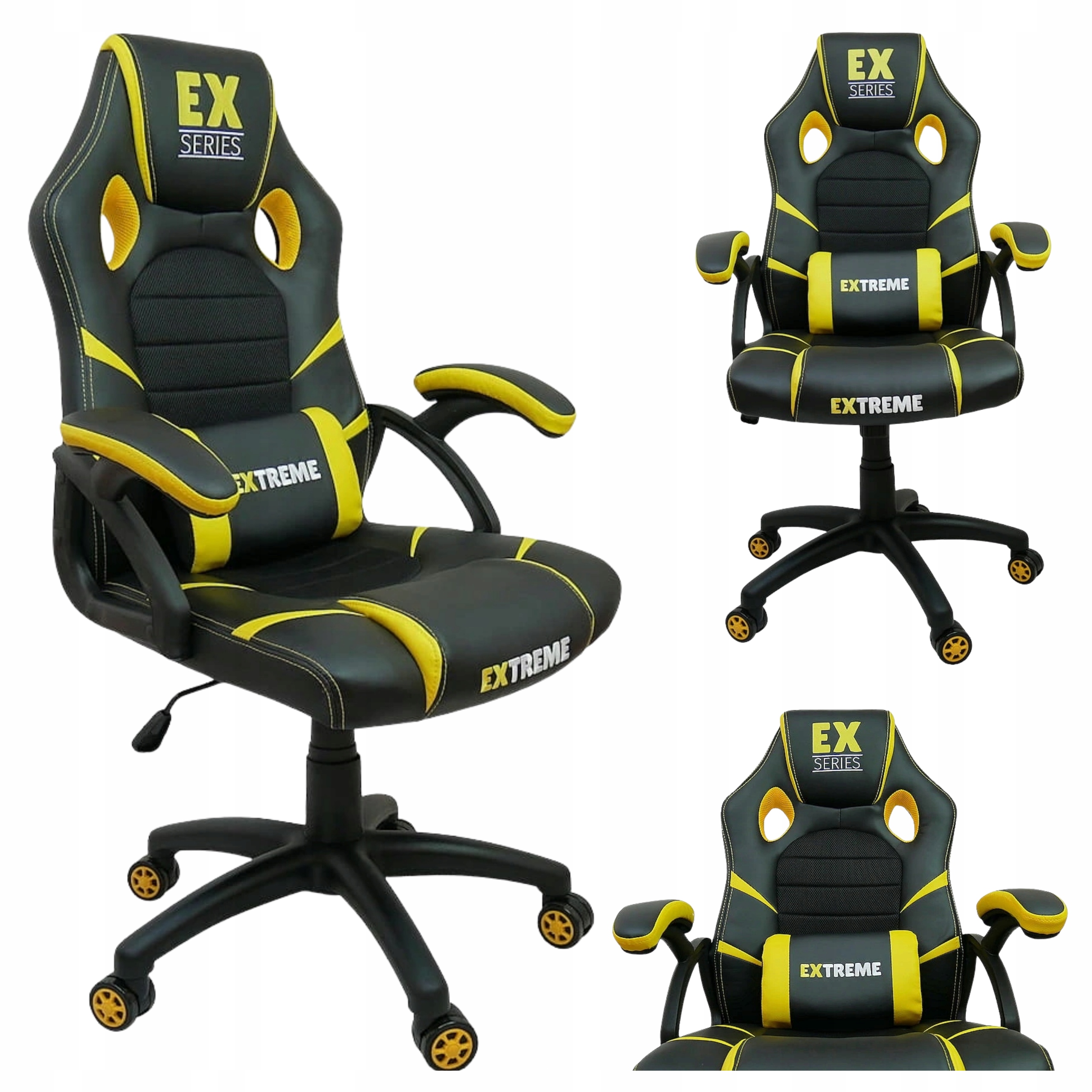 Otočné herní křeslo pro hráče, Pohodlné područky, černá barva Polštář