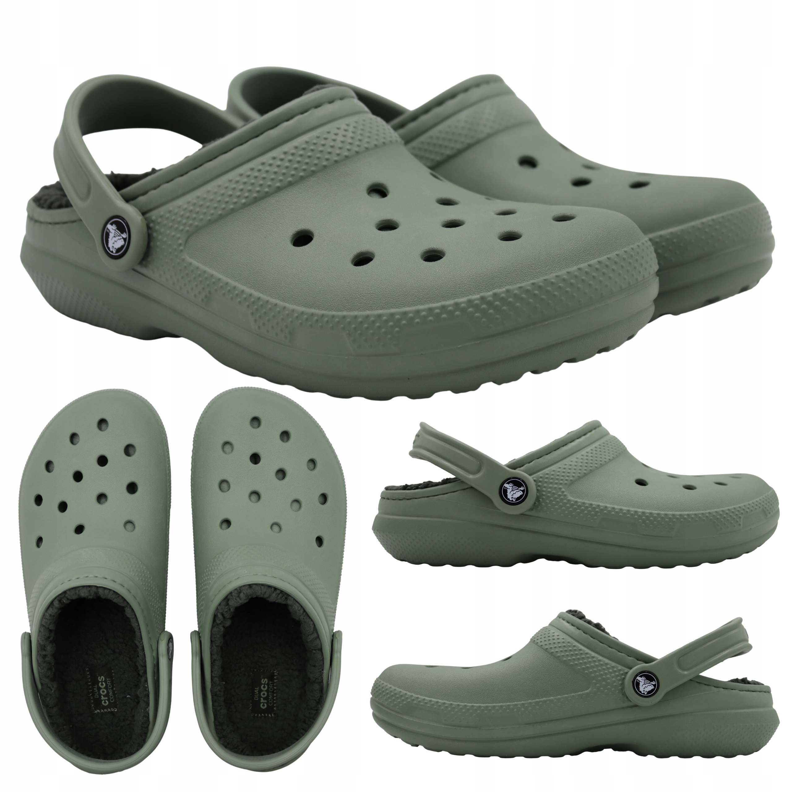 Nazouváky Unisex Crocs Classic Lined Clog Zelené Zateplené 203591 3WP vel.41-42