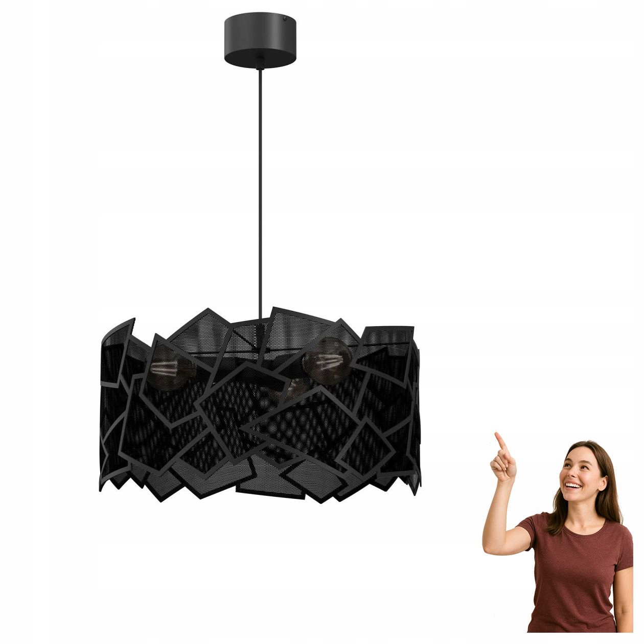 Závěsná lampa z kovové síťoviny Camo 550 Luminex