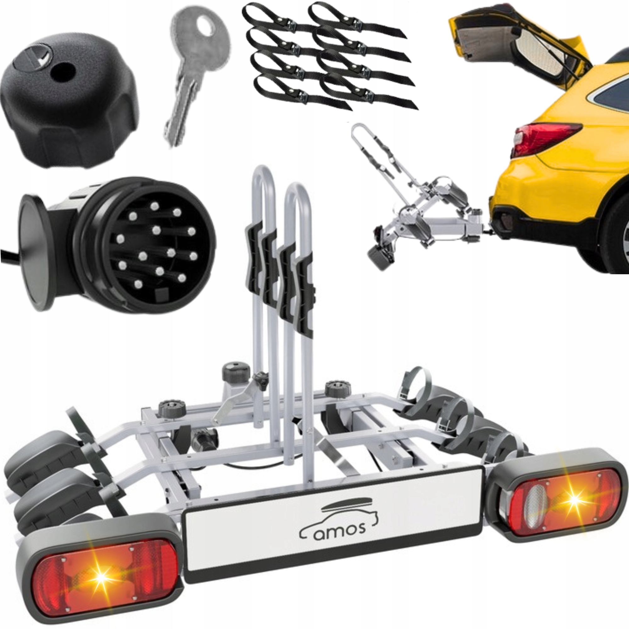 Велосипедная стойка Amos Titanium 3 Plus Silver для 3 велосипедов