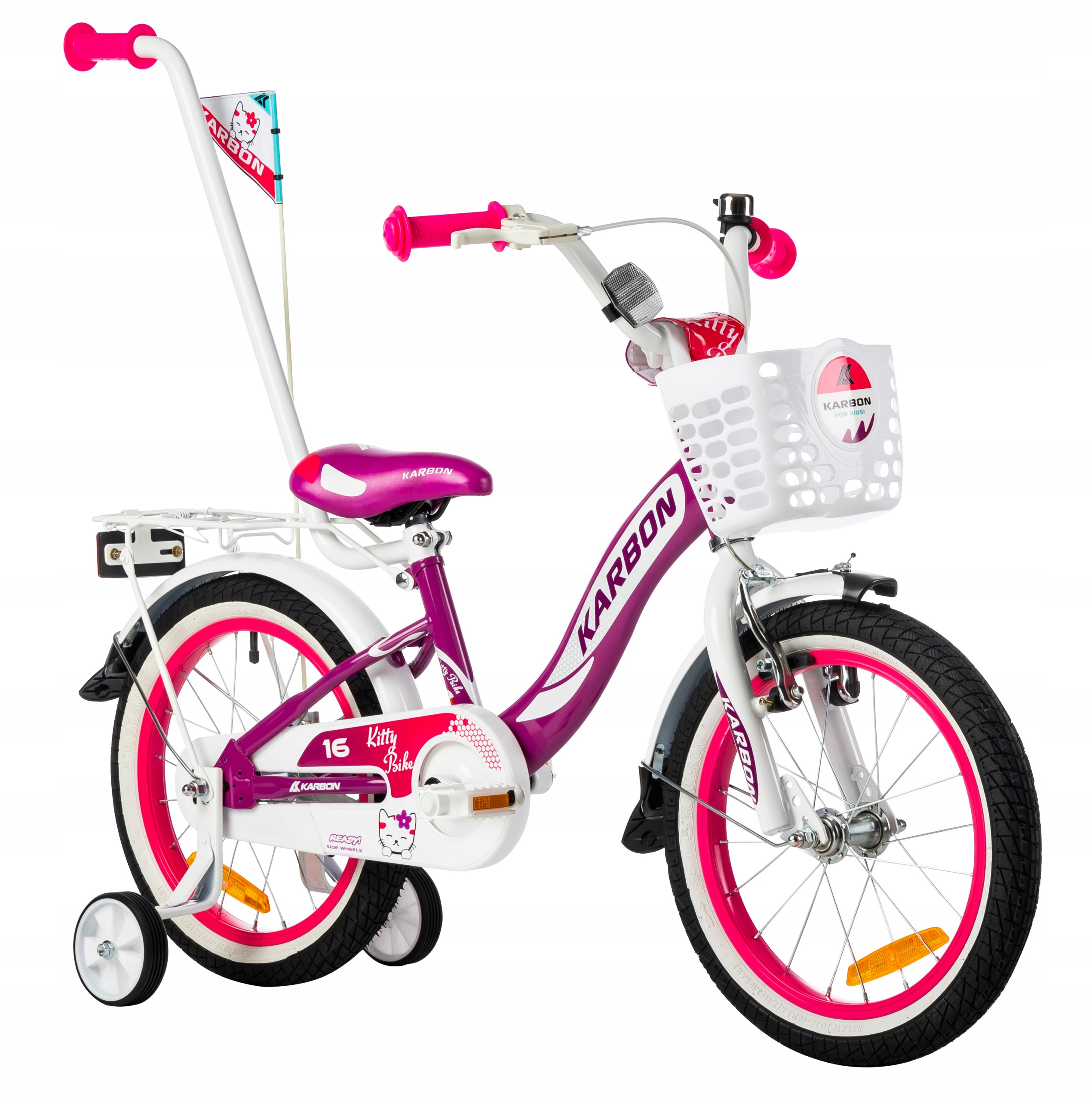 Rower Karbon 16" Kitty fiolet-białypurple white