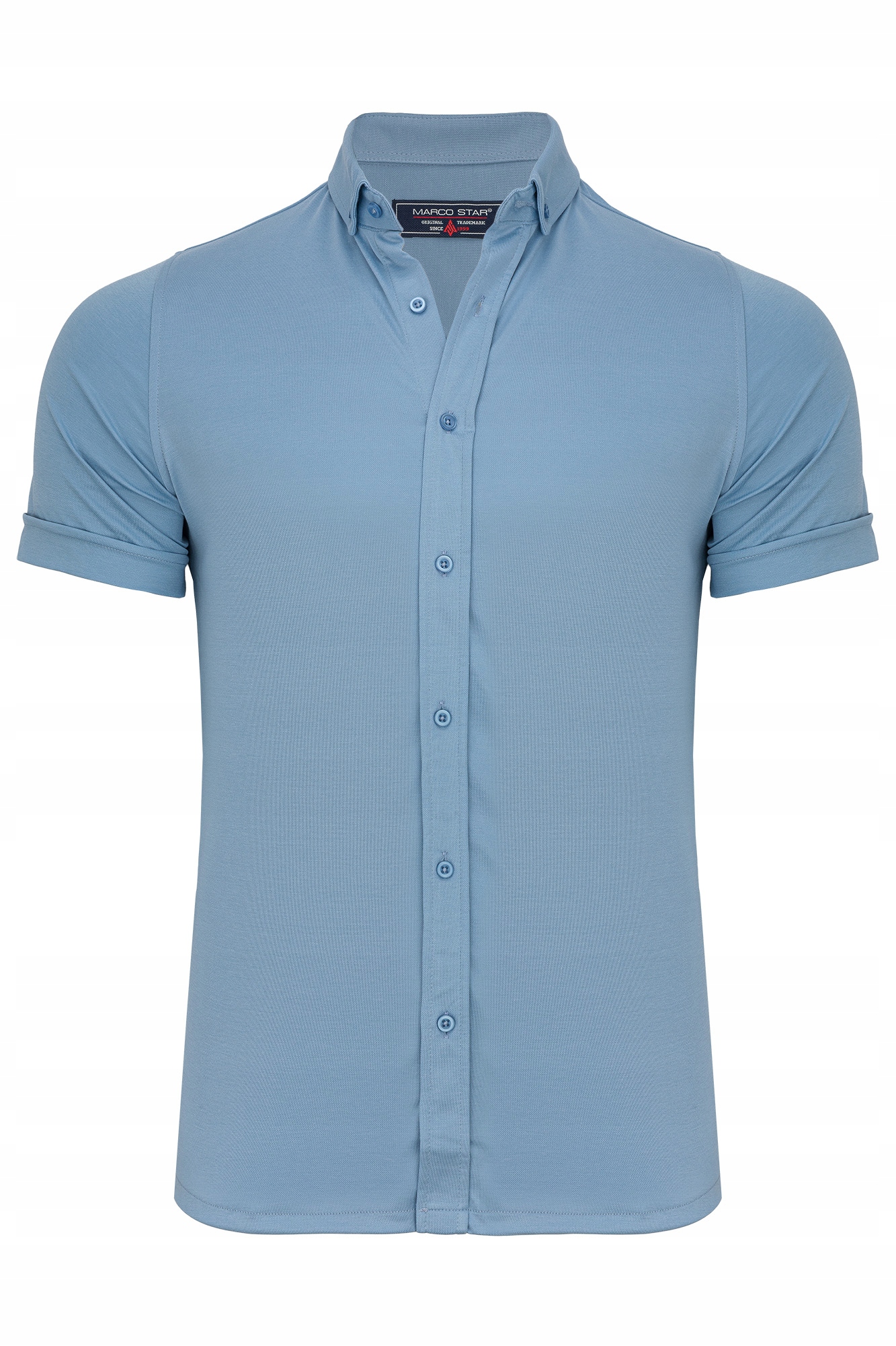 Pánská Polokošile S Krátkým Rukávem, Modrá, Rozepínací: XXL