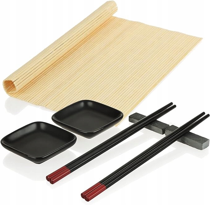 Sada Na Výrobu Sushi Pro 2 Osoby Tyčinky Podložka Misky 7 Ks Jako Dárek