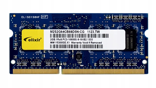 

Elixir 2GB DDR3 1333MHz Sodimm M2S2G64CB88D5N-CG