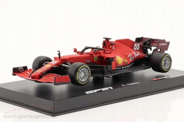 Bolid F1 Ferrari SF21 2021 Carloz Sainz Bburago
