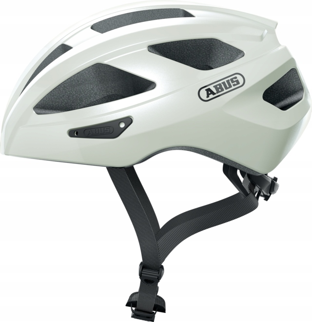 Dámská cyklistická přilba Abus Macator pearl white vel. L (58-62 cm) perleťově bílá