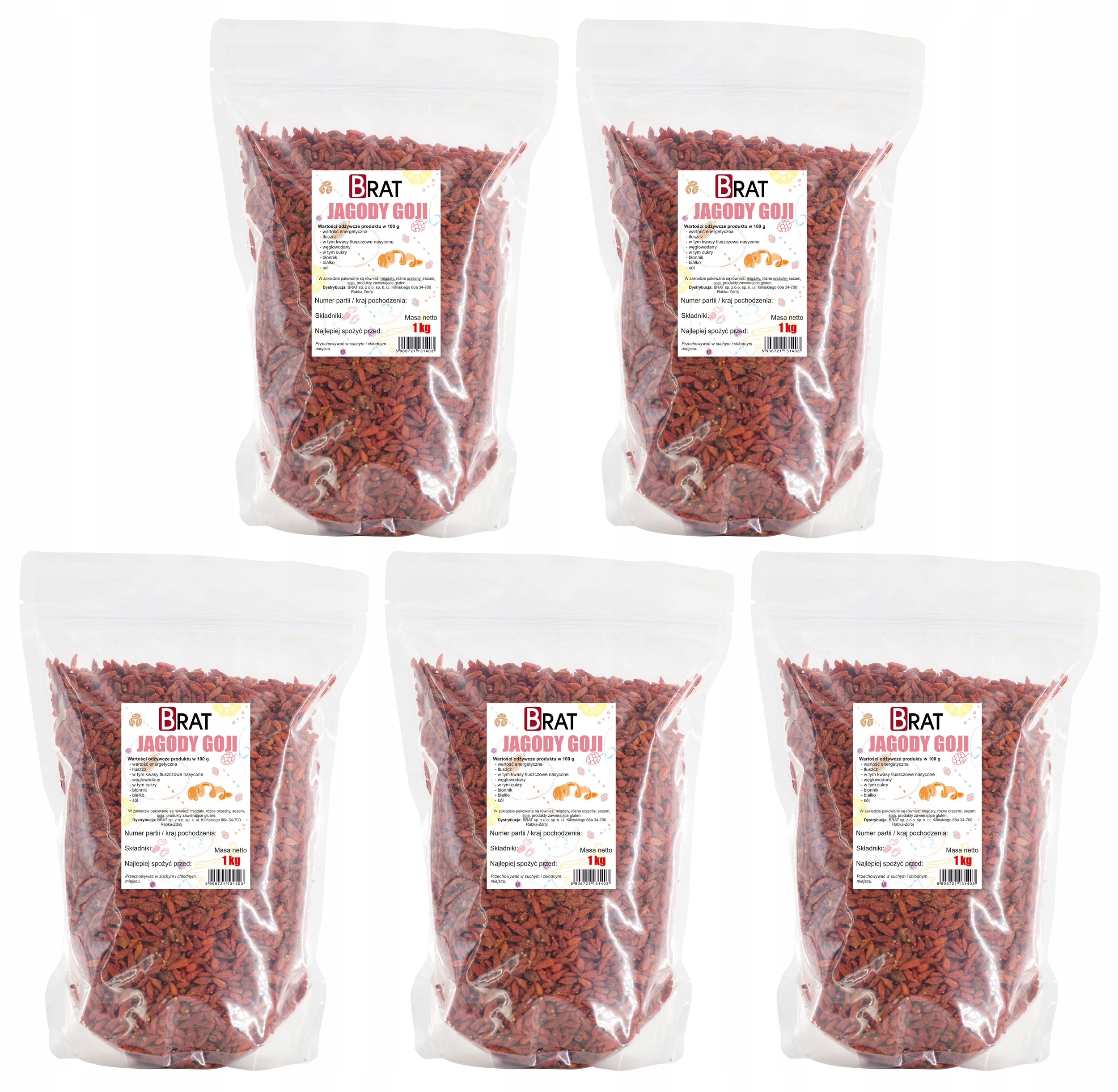 Jagody Goji 5kg Suszone owoce na słońcu jakość