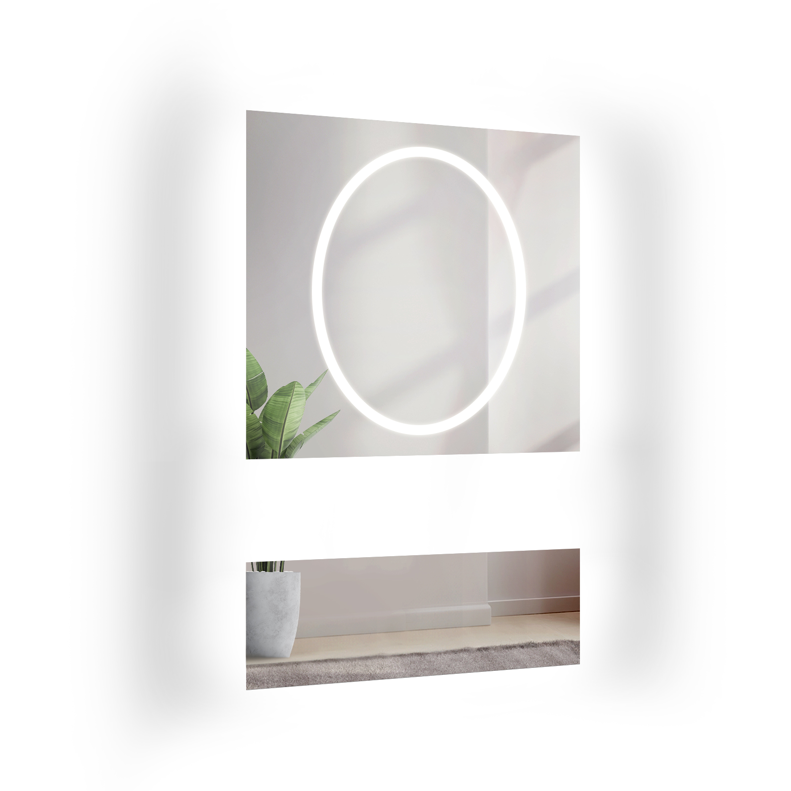 Zrcadlo obdélníkové Lumina Glam pískované s Led podsvícením 90x150