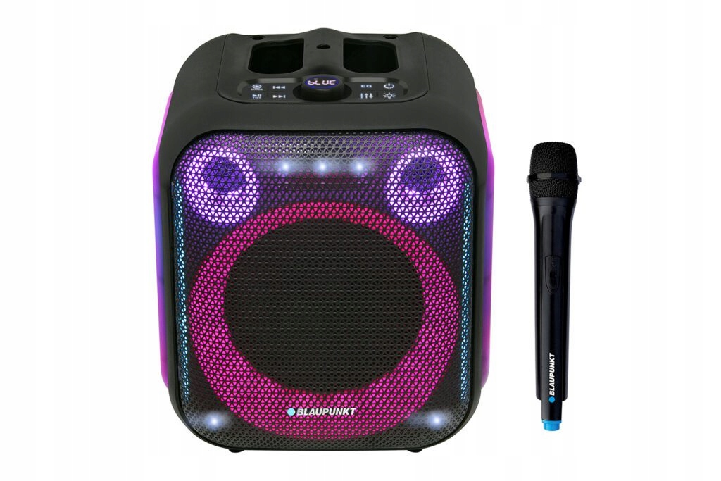 Głośnik przenośny Kolumna Karaoke Radio Fm Bluetooth PB06LED 120 W czarny
