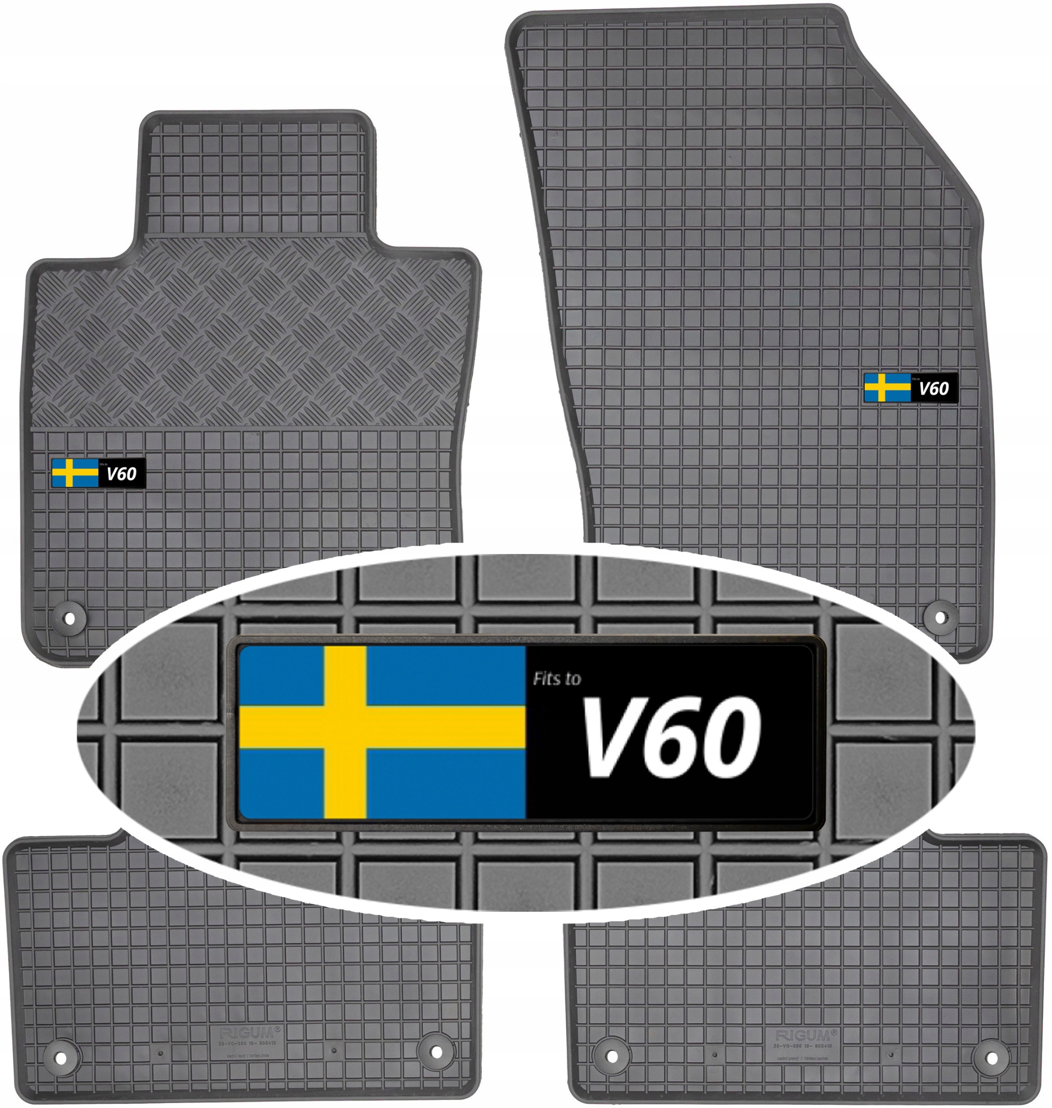 Volvo V60 III Kombi 18- V60 III Phev 18- Dywaniki Emblemat