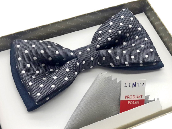 MUCHA / MUSZKA MĘSKA SZARA / GRANATOWA WE WZORY