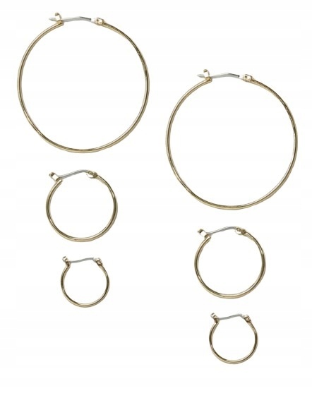 

B0309 PIECES__NT1 Kolczyki Koła 3 Pack Gold