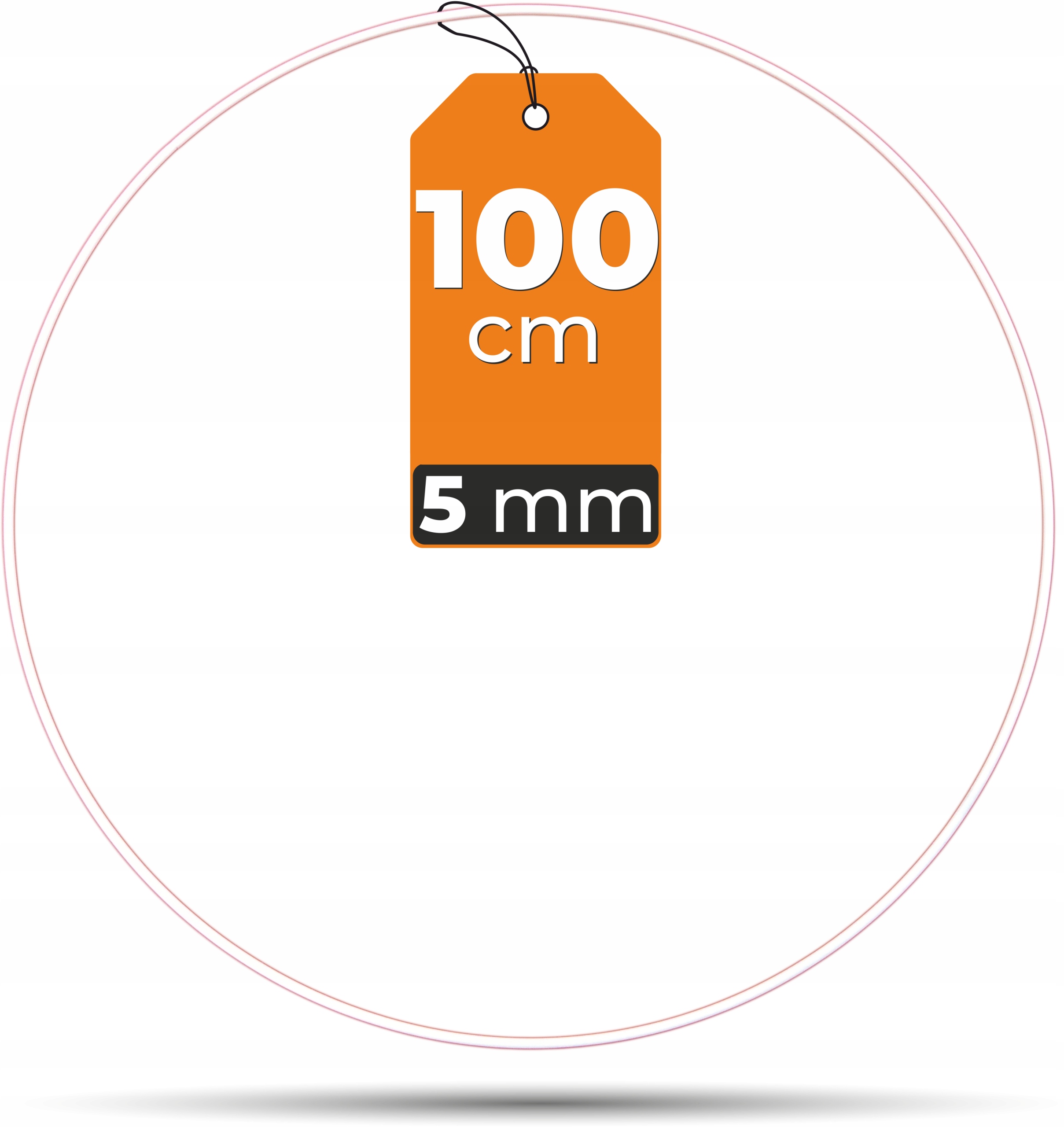 Obręcz Biała Gruba łapacz snów 100 cm 5mm metalowa