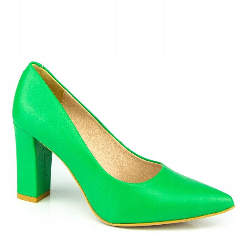 

LaRoni E453 Czółenka Szpilki Skóra Lico Zielone 37