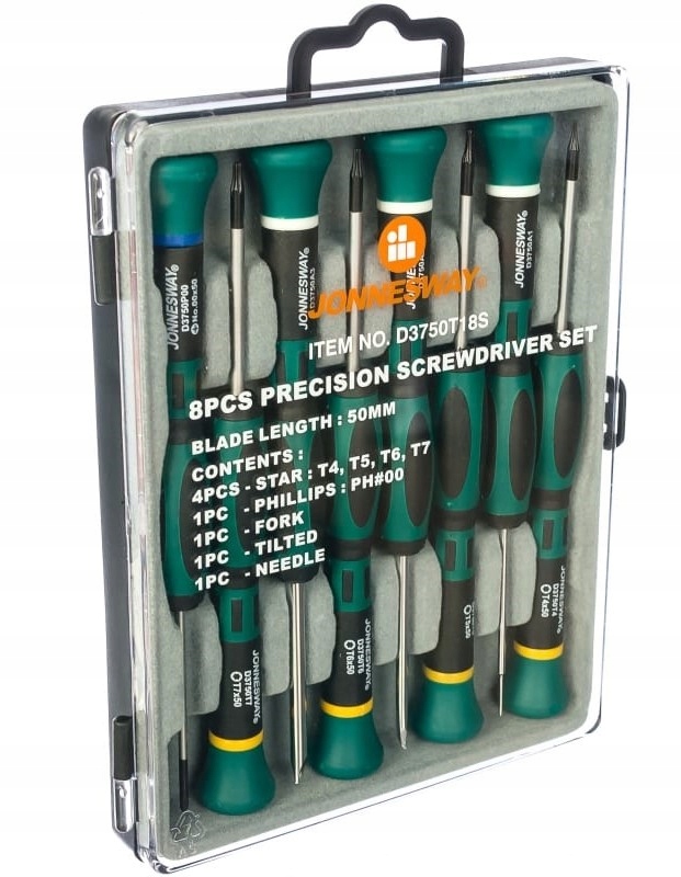 WKRĘTAKI PRECYZYJNE PŁASKIE+KRZYŻAKOWE zest. 8 szt