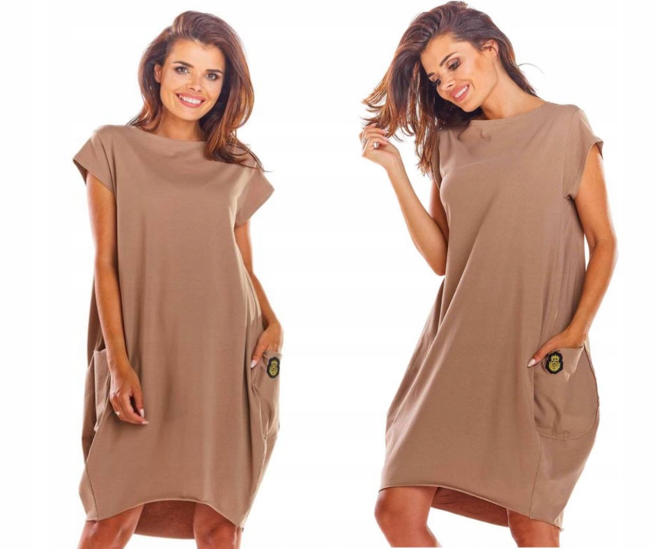 

Luźna dresowa sukienka oversize kieszenie, L/XL