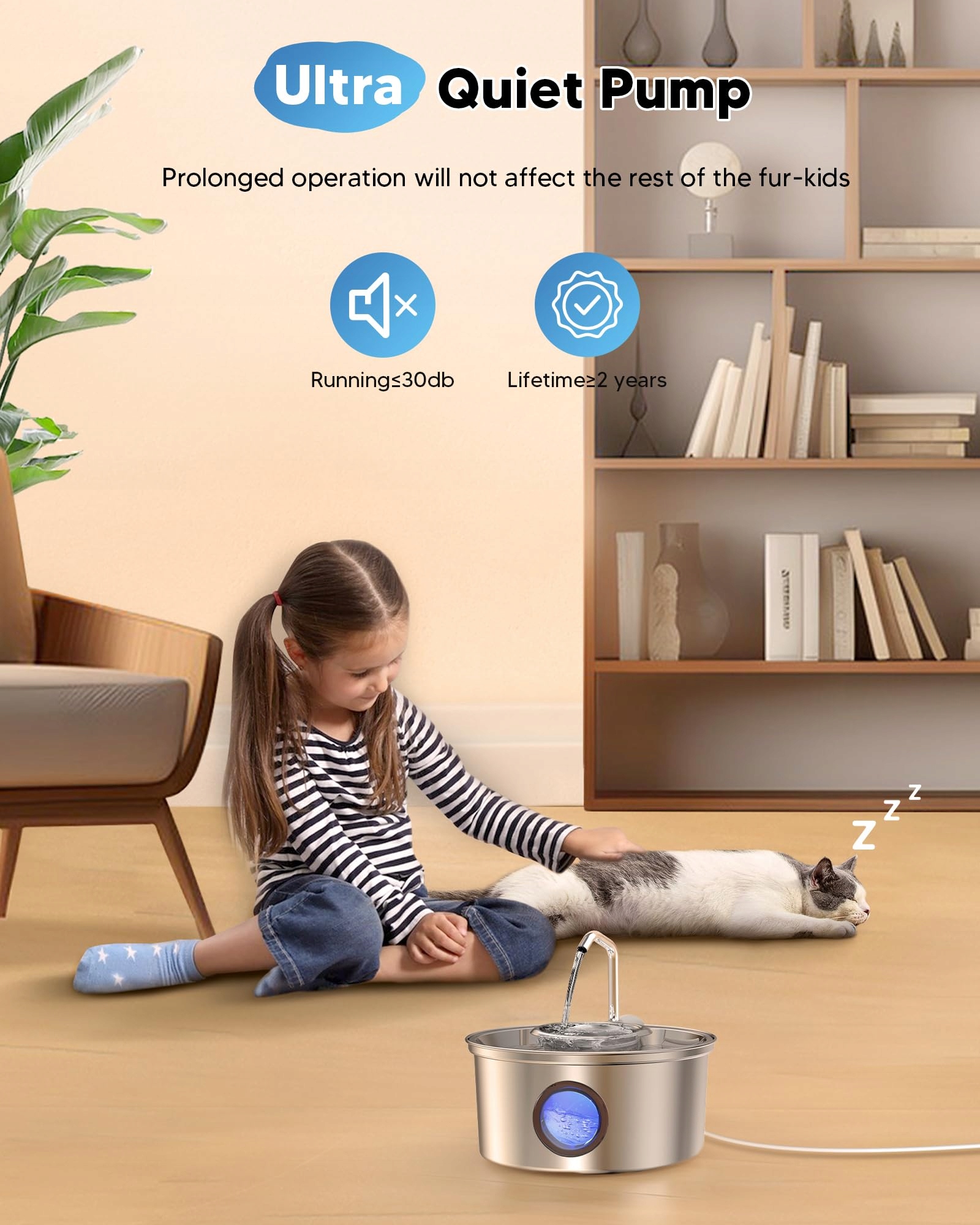 KITTYspout Fontanna Dla Kotów 32L Stal Nierdzewna Cicha Z Filtrami — miniatura 5