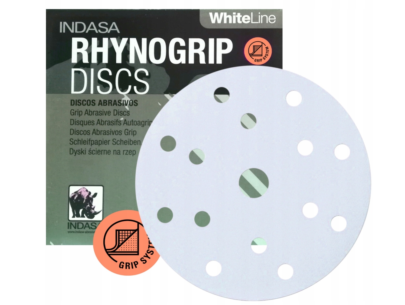 Indasa White Line Krążek Dysk Ścierny Na Rzep 150 P180 15H 15 Otworów 50szt