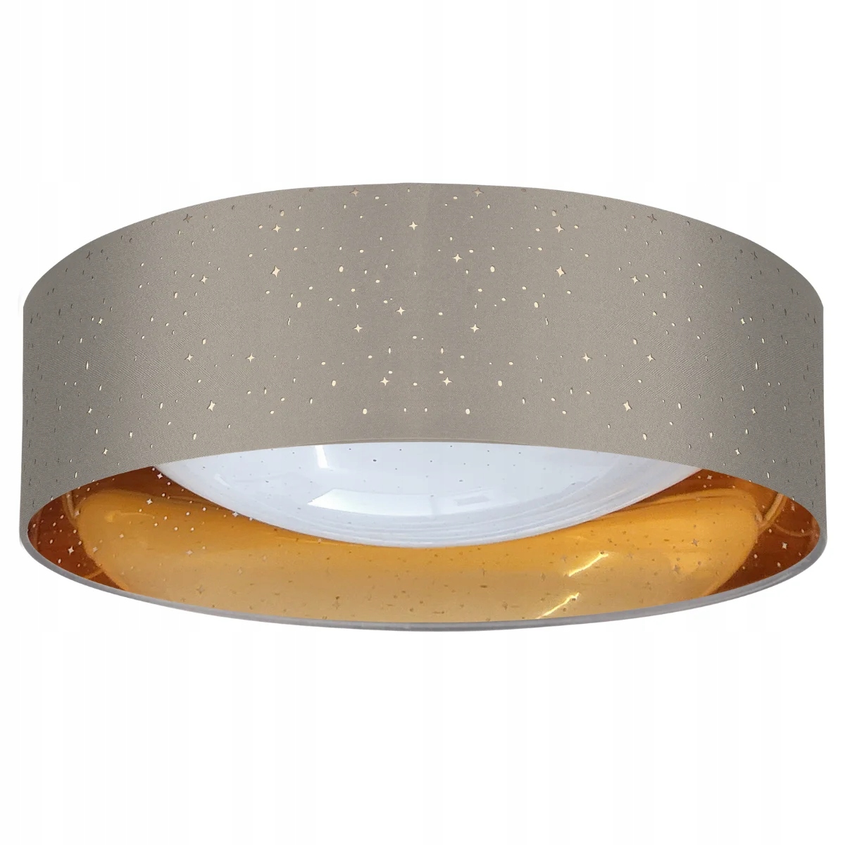 Stropní Svítidlo stropní Led kulatý šedý zlatý s hvězdičkami do ložnice 40 cm Polux