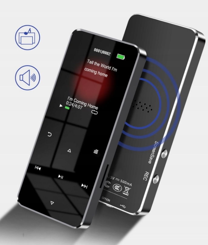 Odtwarzacz MP4 MP3 16 GB Bluetooth 5.0 Radio HiFi Zasilanie akumulatorowe