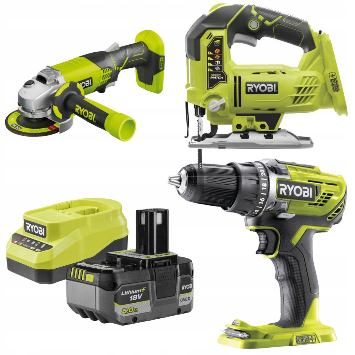Ryobi Sada Nářadí Combo 3 Elementy 18V Akumulátor S Nabíječkou 18V
