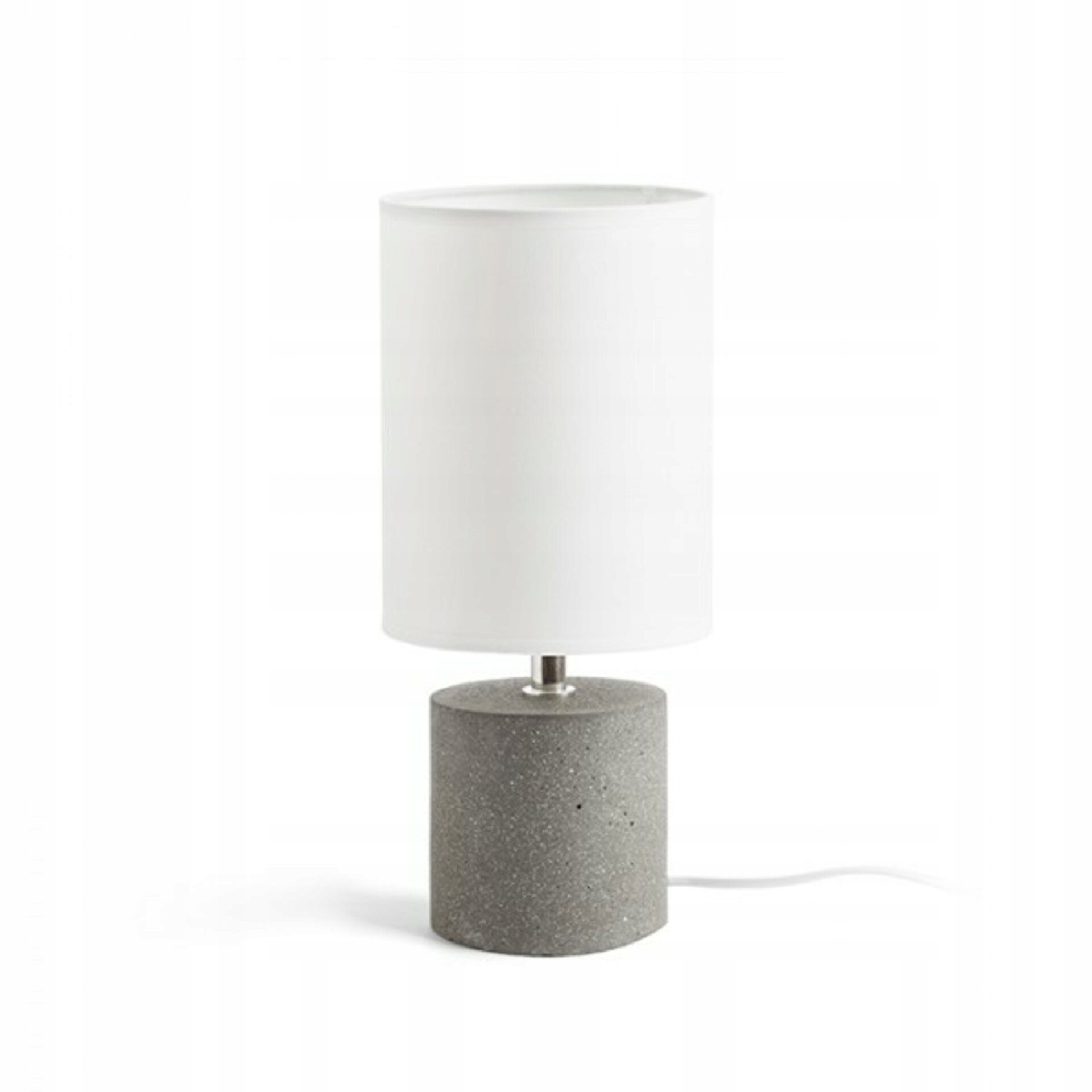 Rendl Camino stolná lampa biela cement s textilným tienidlom E27 28W 230V