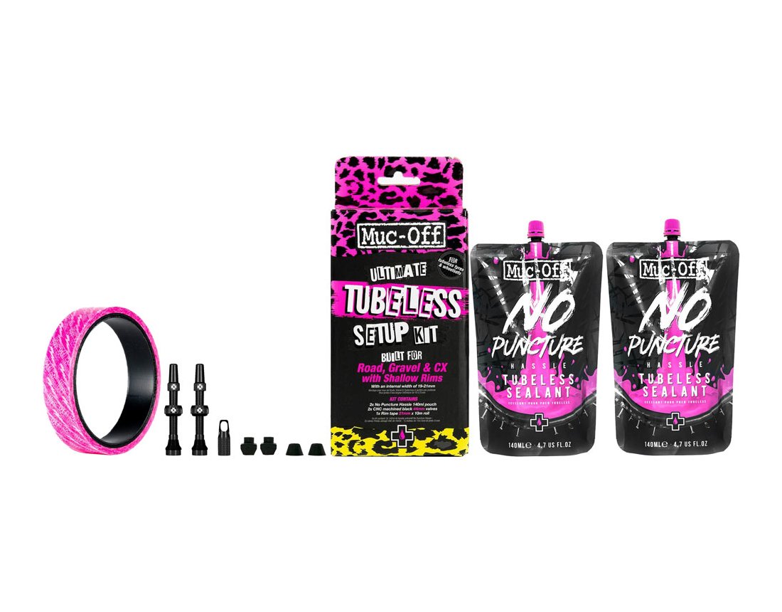 Muc-off Kompletní Sada Tubless Szosa/gravel 60 mm těsnící ventily pásů