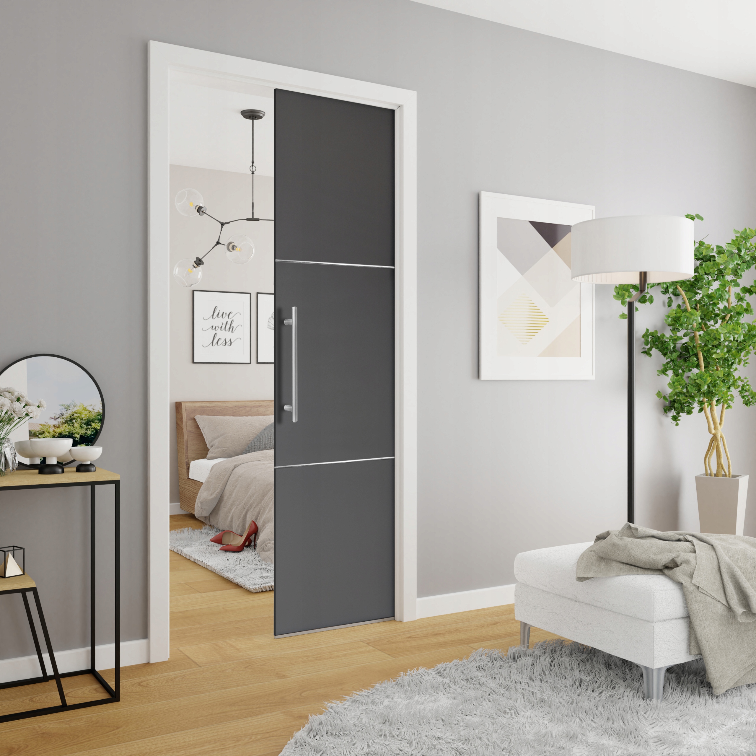 Drzwi przesuwne STARK PLUS 80 + kaseta do drzwi