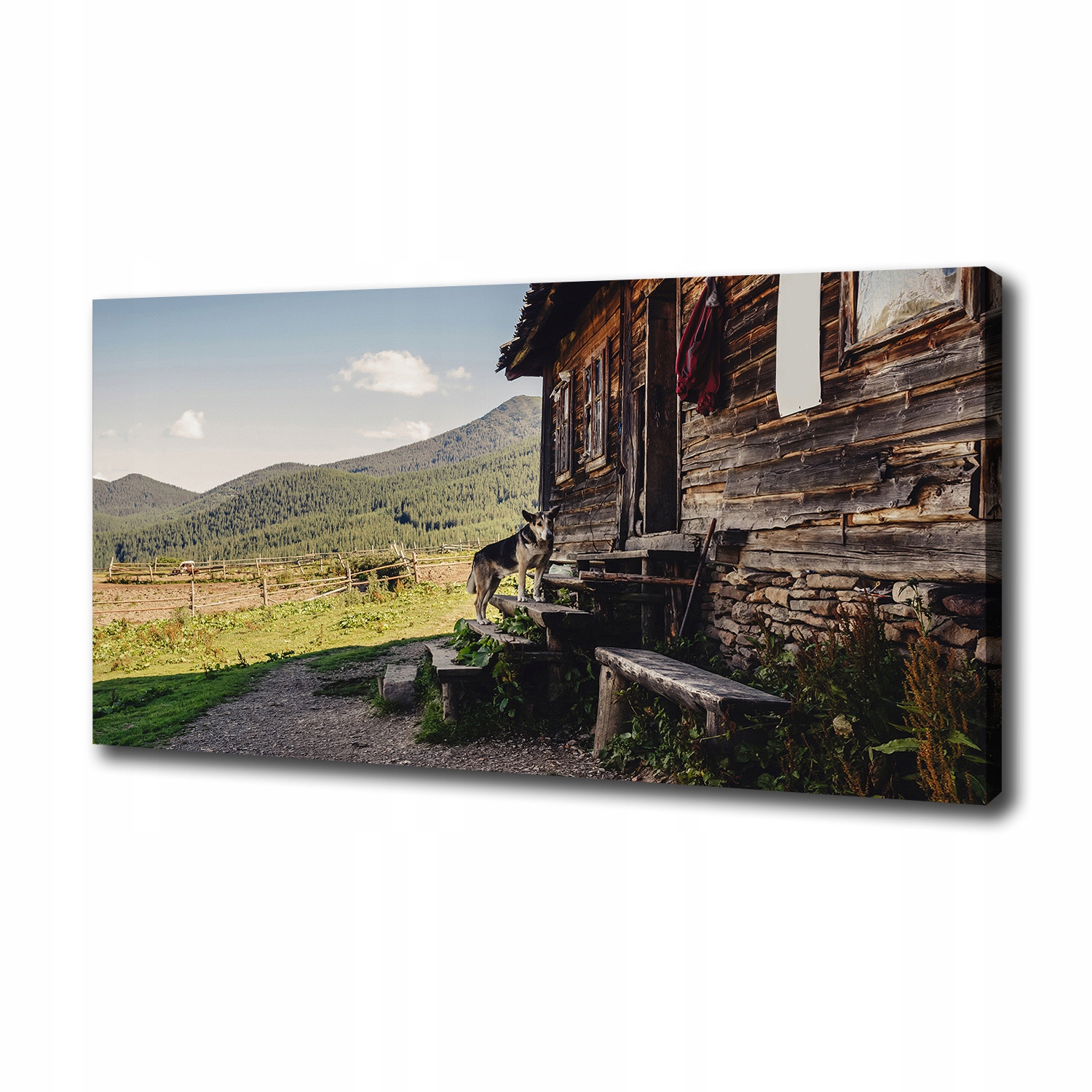 Fotoobraz obraz na plátně Dřevěný dům hory 100x50 cm