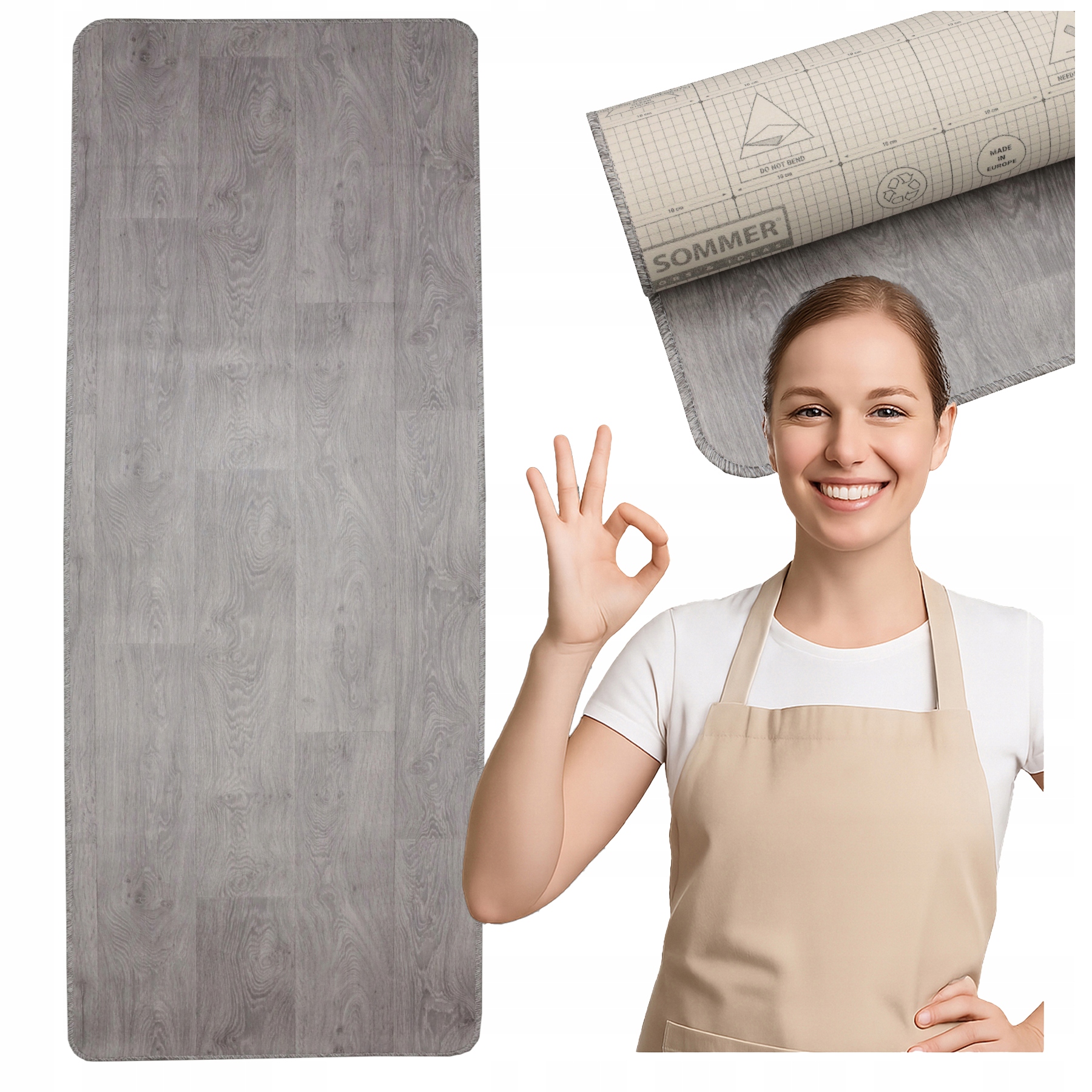 Koberec Běhoun Kuchyňský Pvc 70x250 Voděodolný Podgumovaný Protiskluzový Hotový