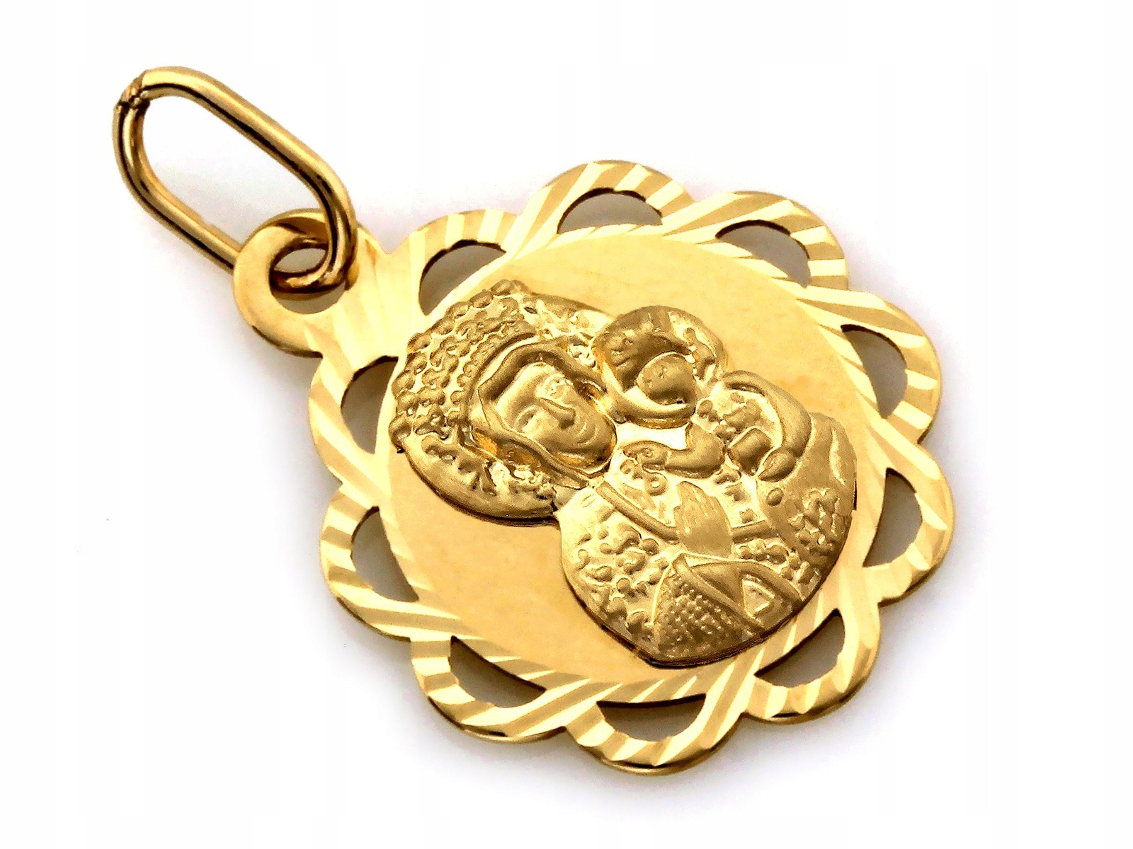 Zlatý medailonek 585 pro dívku na svaté přijímání 0.92 g šperk jako dárek 14k