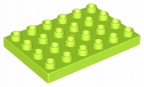 

Lego Duplo 25549 Płytka 4X6 limonka Nowa (20g)