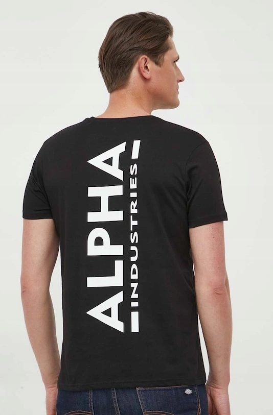 Alpha Industries Pánské tričko Backprint černé 128507-03 20002291865724