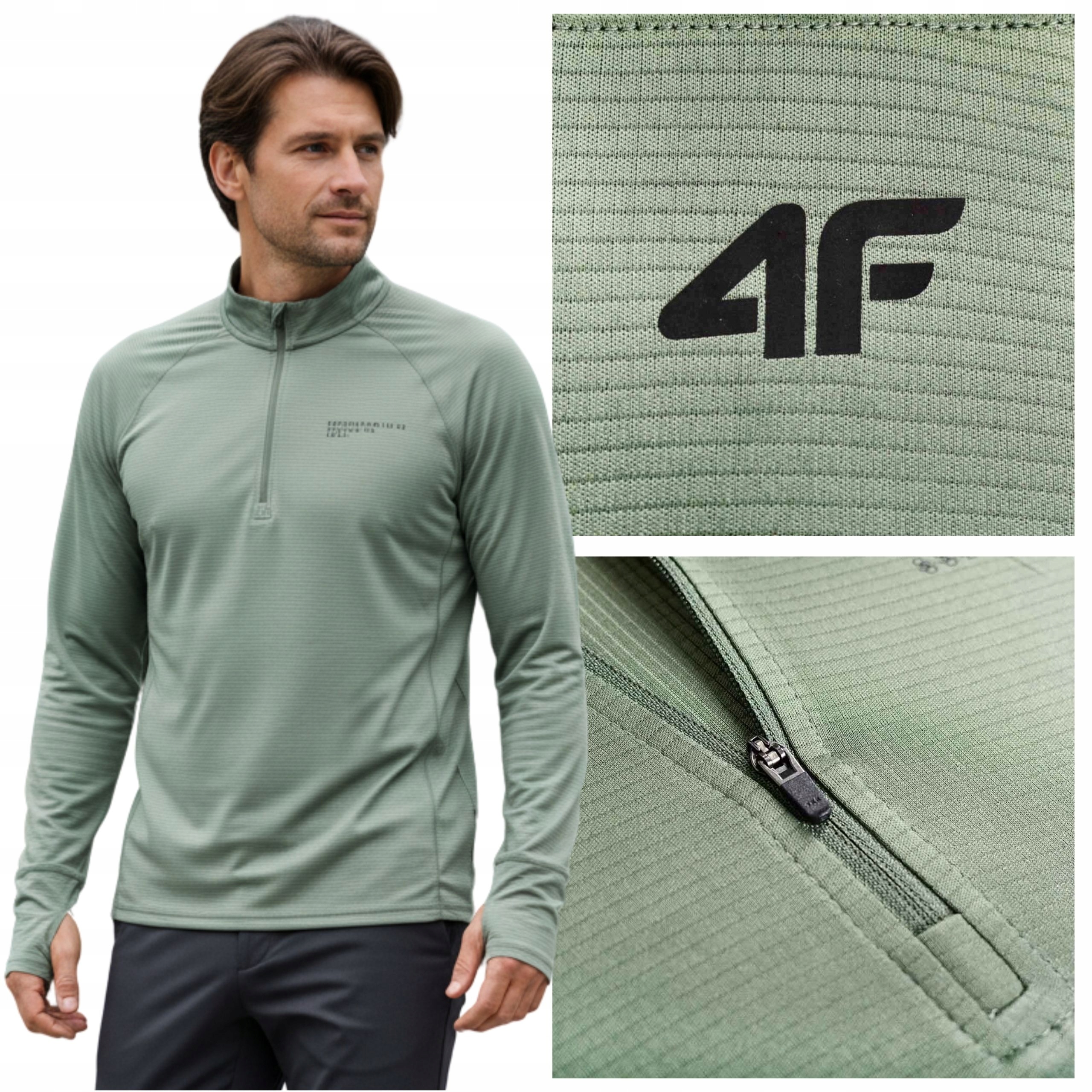 4F Pánská běžecká mikina Rychleschnoucí kapsa na zip Velikost XXL