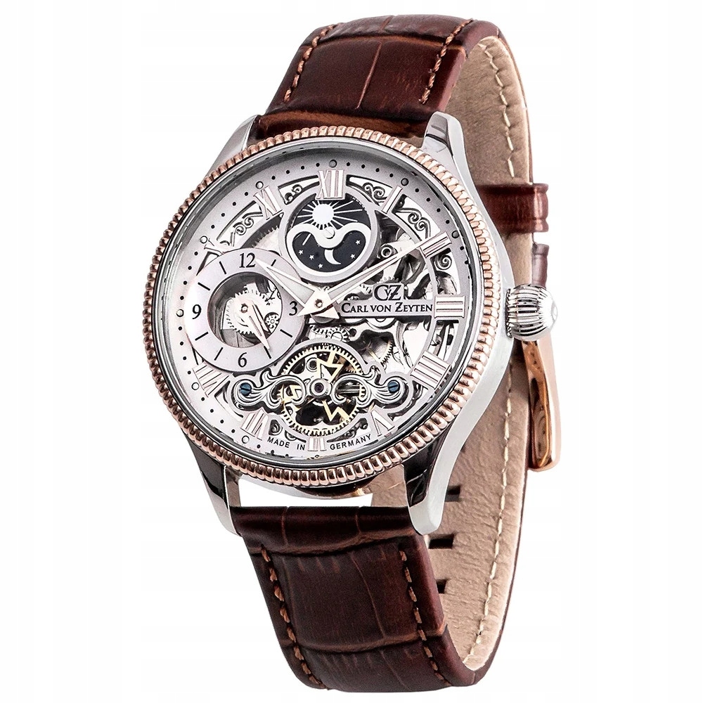 Pánské Hodinky Carl von Zeyten CVZ0034RWHS, hnědý řemínek