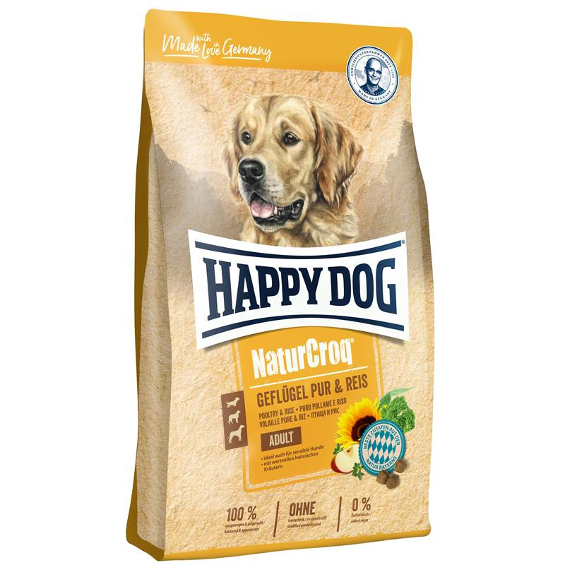 Happy Dog NaturCroq Geflügel Pur & Reis 4GRATISY!