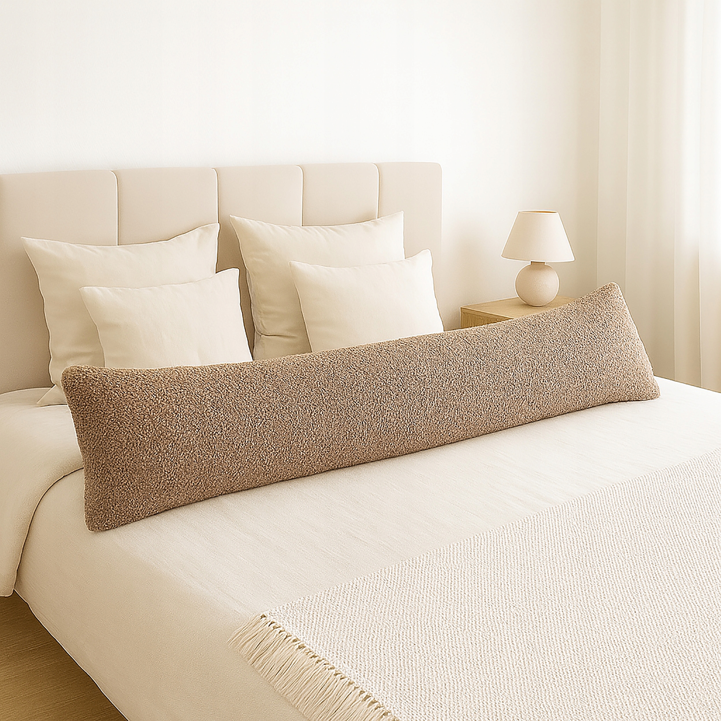 Long polštář s polštářem 40x145 na spaní na boku Břicha boucle Bukla W83