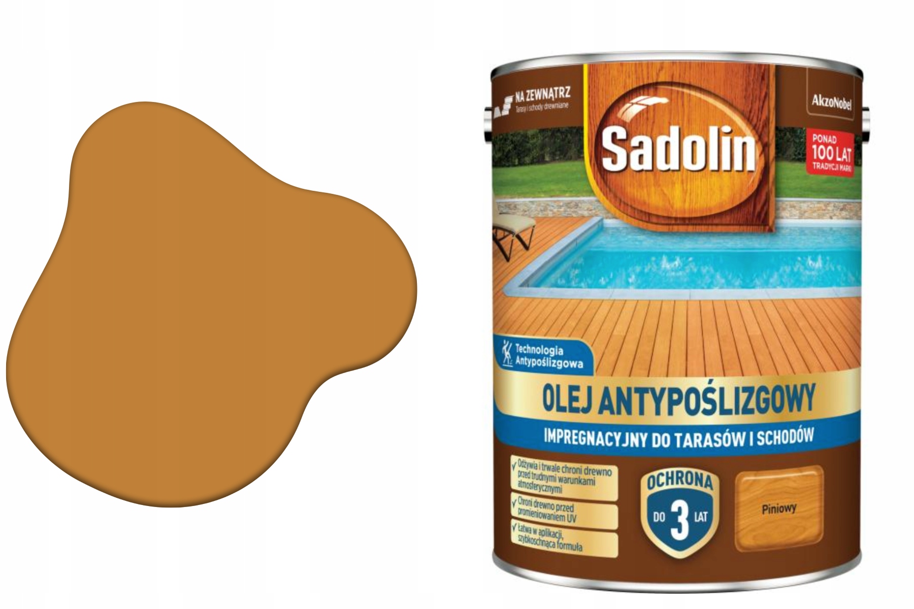 Olej antypoślizgowy impregnacyjny Pinia 4,5 L Sadolin