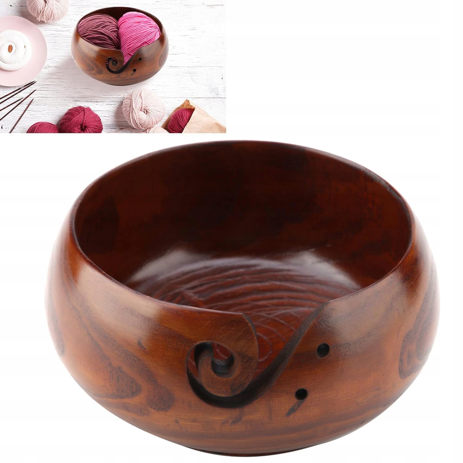 Dřevěná Miska Vlněná Miska Na Přízi Pro Vlastní Háčkování