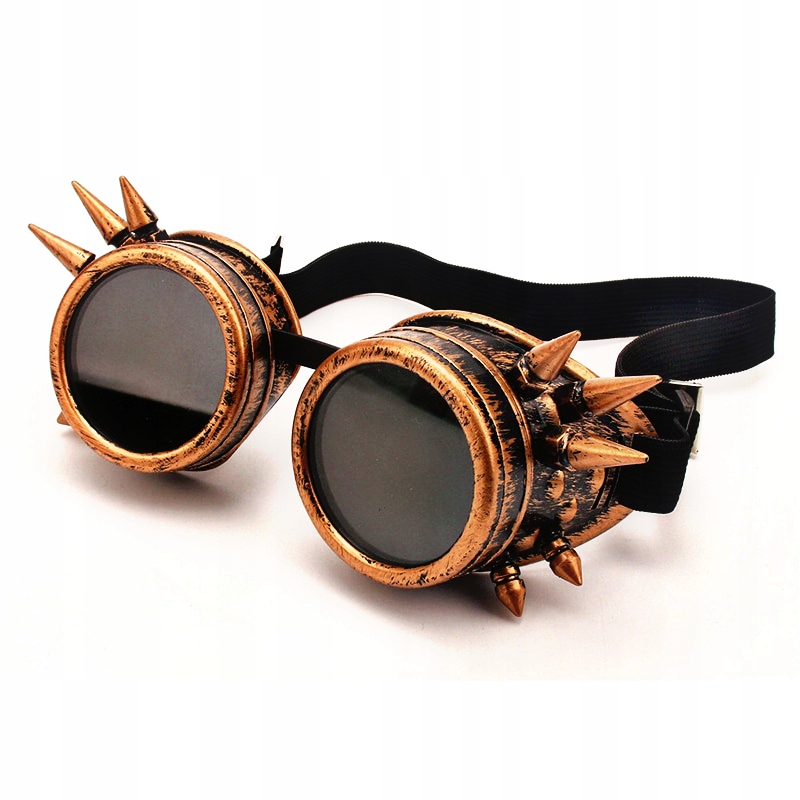

Gogle Steampunk Motocykl Miedziane Kolce Impreza