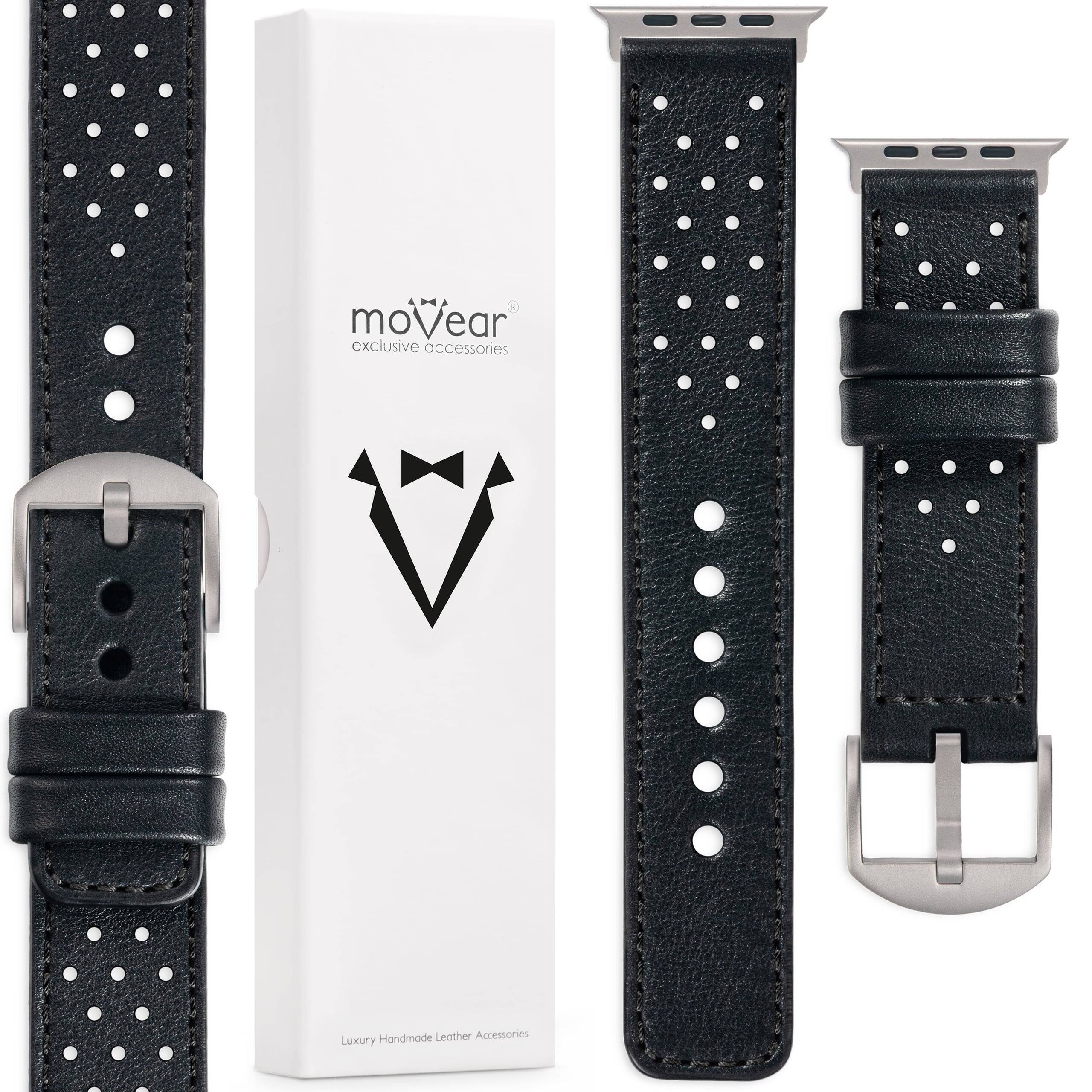 Pásik pre Apple Watch Ultra 49 mm, kožená titánová spona a adaptér Movear