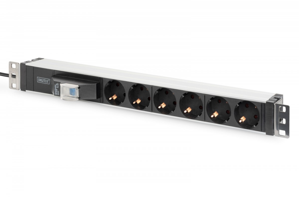 Zásuvková lišta Pdu 19'' Rack, 6 x zásuvka Schuko, 2.0 m, 1 x zástrčka,,