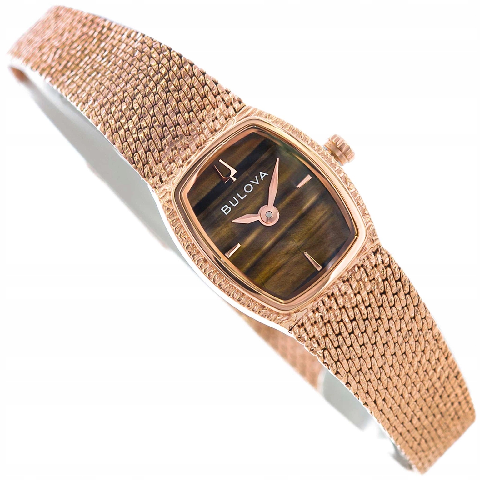 Damski Zegarek Bulova Bulova 97L185 Goddes Różowe Złoto Na Bransolecie Mesh