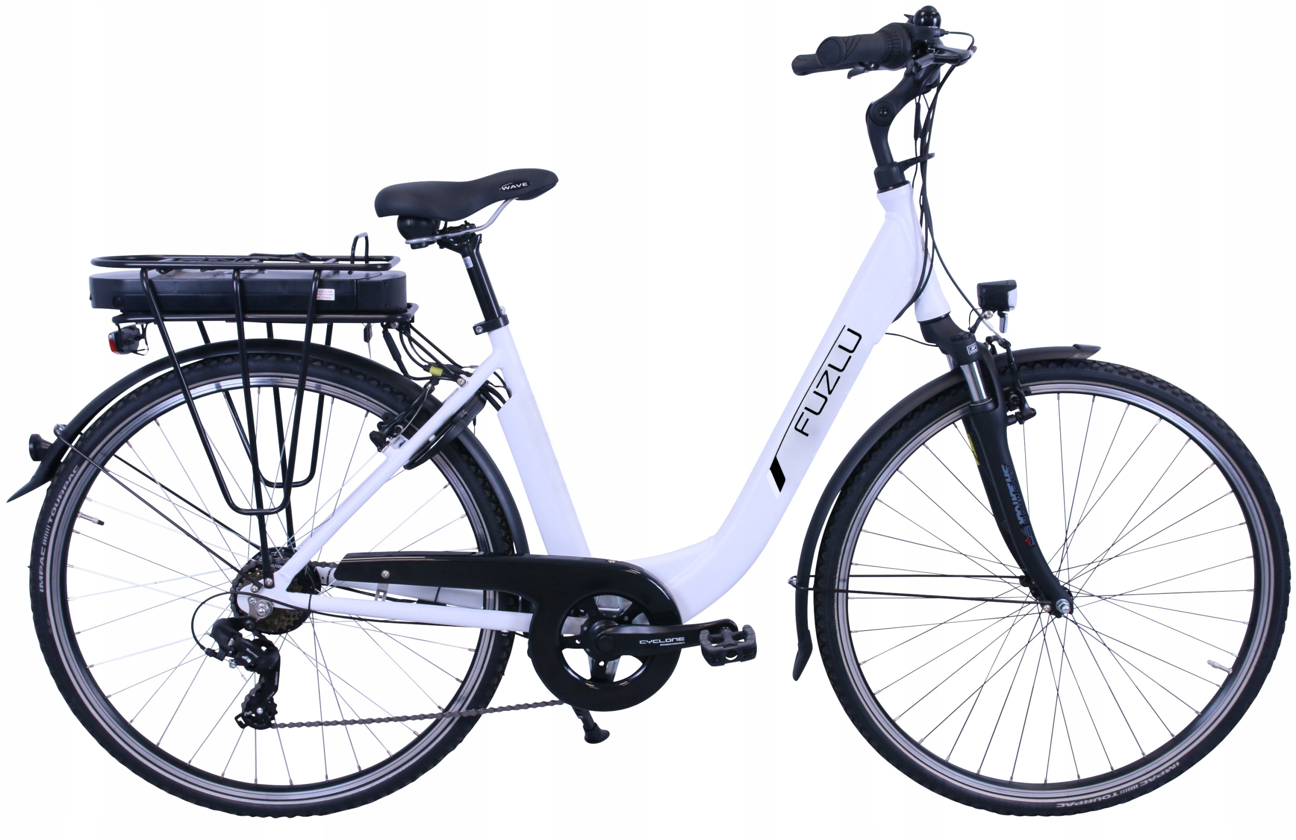 Rower Elektryczny miejski 28" Fuzlu 46cm rama 375Wh Biały