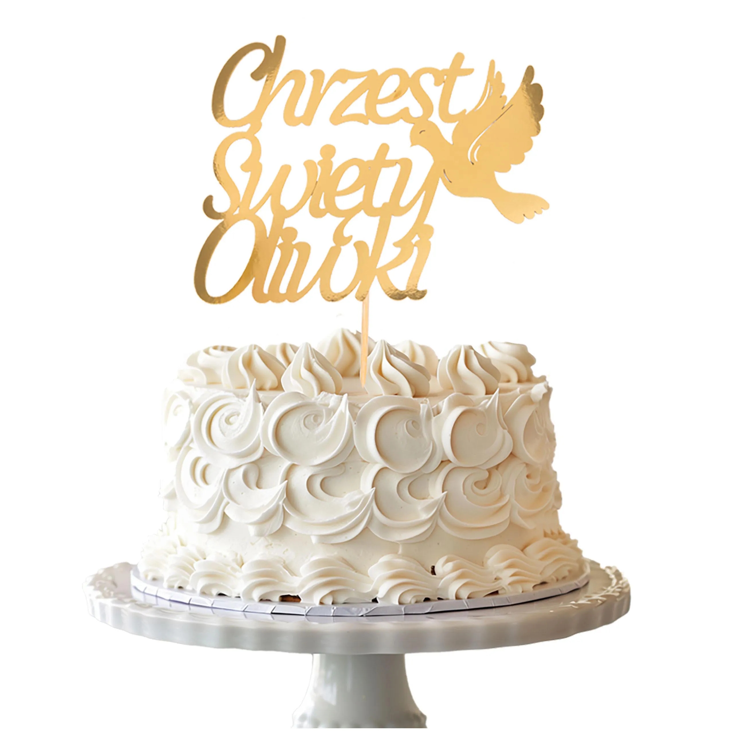 TOPPER NA CHRZEST święty Własny Napis Personalizowany Papierowy Na Tort